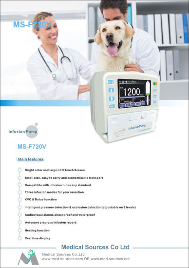 (MS-720V) Mini bomba de infusión veterinaria médica multifunción