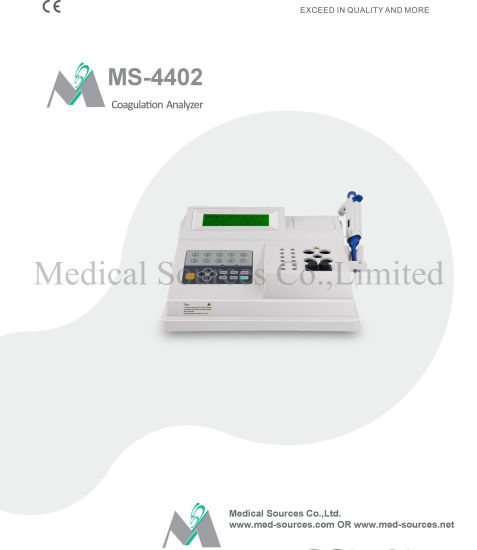 (MS-4402) Analizador de coagulómetro de sangre de doble canal Coagulómetro semiautomático